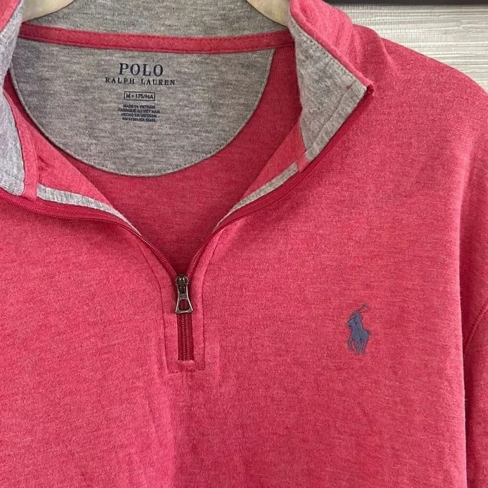 Polo Ralph Lauren red long sleeve sweatshirt half zip size M